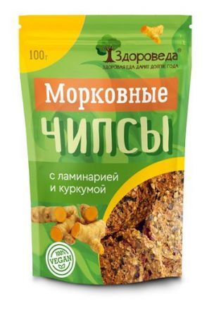 Морковные чипсы с ламинарией и куркумой Здороведа (100 г)